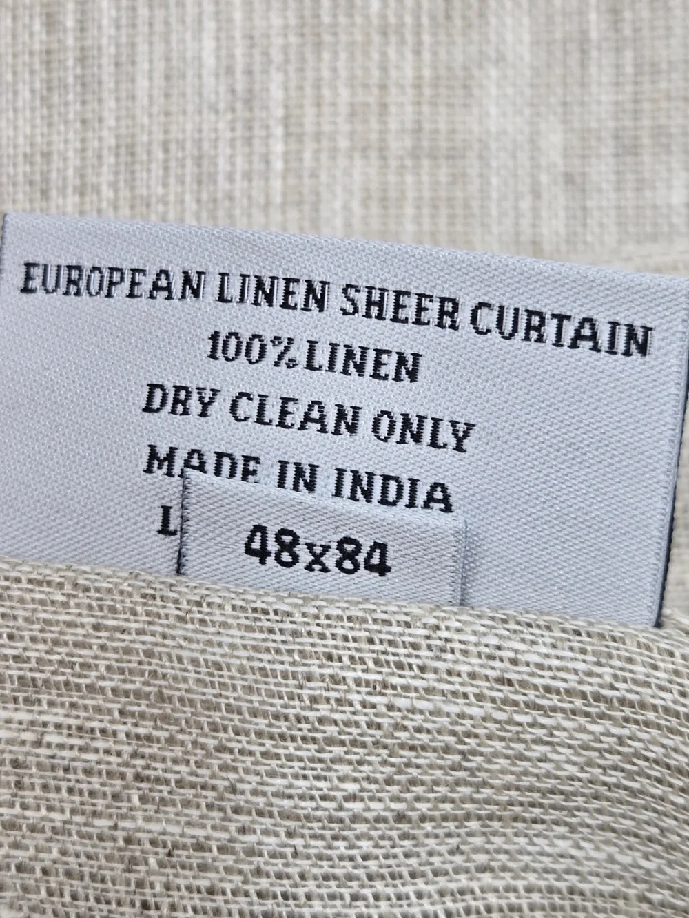NWT QUINCE Set Of 2 48x84 European Linen Sheer Curtains Flax 9500